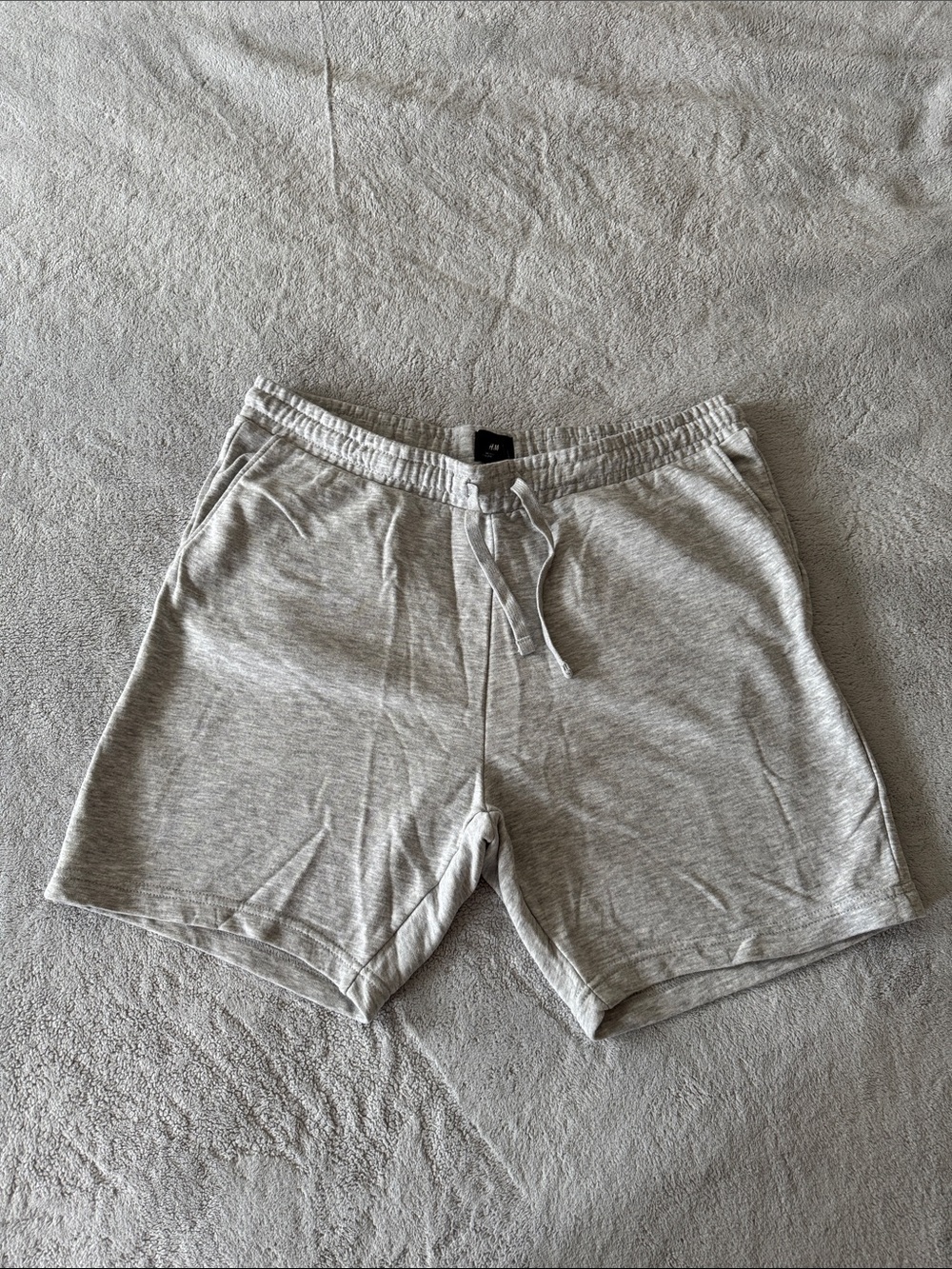 H&M Regular Fit Gray Sweat Shorts Size XL Drawstring Lounge Athleisure